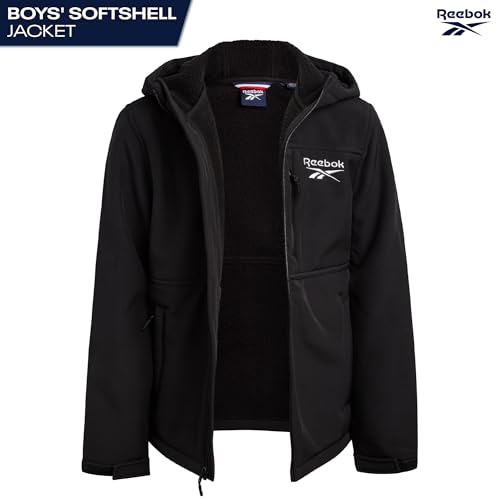 Reebok Boys Soft Shell Jacket - Lightweight Insulated Fleece Lined Softshell Coat and Hooded Windbreaker Jacket for Boys2