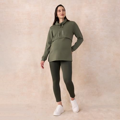 Image of Motherhood Maternity Women's Over the Belly Workout Activewear Pregnancy Leggings with Pockets