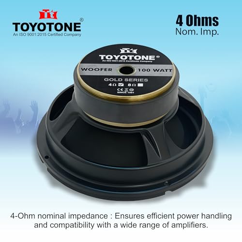 Image of 8 inch Inch HI-FI Woofer Speaker | Rainbow Deluxe Series | Copper Coil of 4 Ohms | Water Proof Coated Paper Cone with Rubber Surround | 120x20 Magnet | 100 Watt for Car and Home Audio System