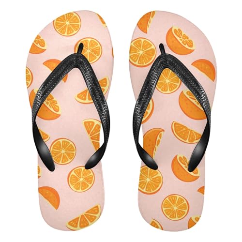 Burbuja Juicy Orange Flip Flops for Women Men, Soft Thong Sandals Rubber Slippers for Pool Beach Essentials