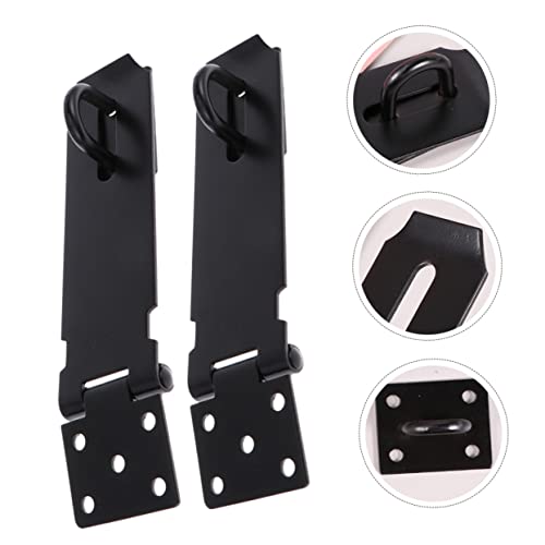 Image of Practical Door Hasp Latch Lock 2pcs Stainless Steel Security Padlock Clasp for Gates Desks