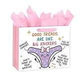 Loveinside 13' Large Funny Friendship Gift Bag, Good Friends Are Like Big Knickers...