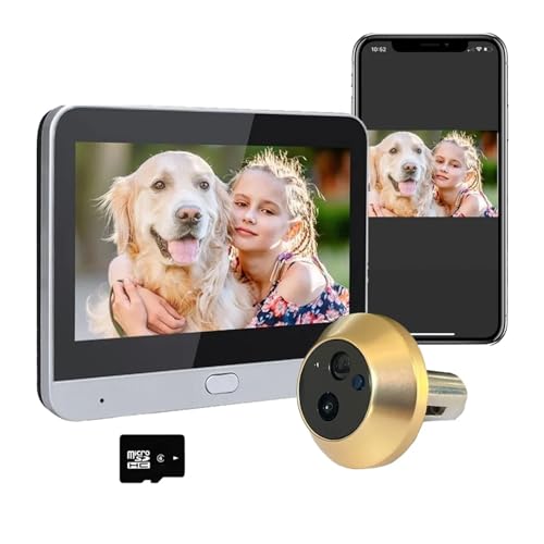 VEKELETE Spioncino videocitofonico Wi-Fi 2.4G con Telecamera da 3 MP,