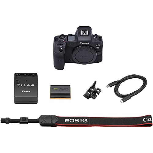 Canon EOS R5 Mirrorless Camera – 45MP Full-Frame RF Camera with 8K Video, IBIS, Dual Pixel AF II & 20fps Burst Shooting (4147C002) + 64GB Memory Card + Canon Shoulder Bag