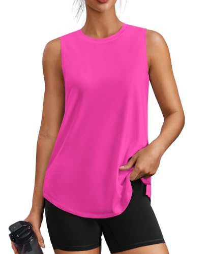 Image of PINSPARK Workout Tank Tops for Women UPF 50+ Side Slits Athletic Gym Shirt