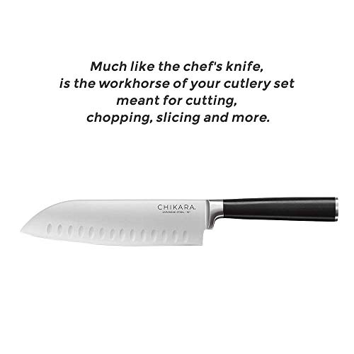 Ginsu Gourmet Chikara Series Forged 420J Japanese Stainless Steel 7-Inch Santoku Knife, 07141Ds #TOP1