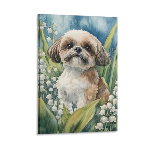 Idée cadeau décoration murale peinture sur toile Pékinois