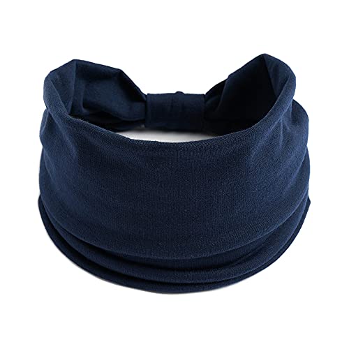 Image of XFYT Gorgeous Elegant Sports Hairband | Soft Sweat Absorbent Stylish Stretchable Headband for Men and Women (Midnight Navy Blue)