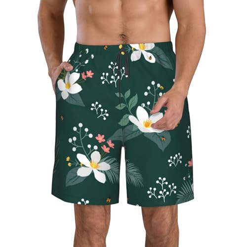 Men's Beach Shorts Swim TrunksFun Patterns Floral Pattern Print for Surfing Running Summer Vacation