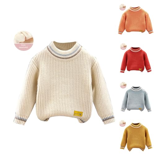 Toddler Baby Round Neck Sweater Girl Boys Long Sleeve Multicolour Knitted Pullover Tops Autumn Winter Sweatshirt