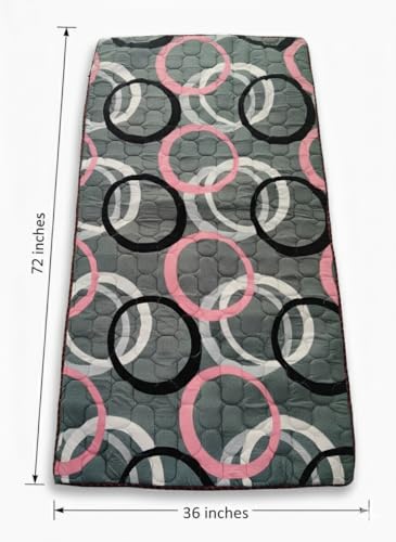 Image of K25 Cotton Floor Bed Mattress with High-Density Foam for Extra Bedding | Lightweight Reversible Portable Rolling Mat for Travel Yoga Outdoor & Camping (Size: 72x36x0.8 Inch | Multicolor)