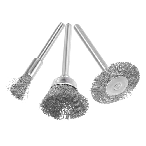 Image of uxcell Wire Brushes Wheels Stainless Steel Pen-Shape Bowl-Shape T-Shape Kit Accessories for Rotary Tools 9pcs