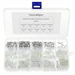 QWORK® 460 PCS 2.54mm JST-XH Connector Kit, 2/3/4/5/6 Pin Housing Female and Male Connector Plug with Crimp Terminals