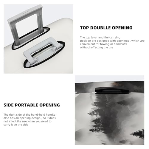 Travel Luggage Cover Fashion Suitcase Protector Foggy Mountains Forest Spandex Baggage Covers Washable Suitcase Covers Anti-Scratch Luggage Cover Protectors Fits 18-32 Inch Suitcases X-Large4