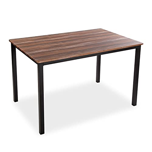 VERSA Amaia Tavolo da Pranzo per Cucina, terrazzo, Giardino o Sala da Pranzo, Misure (A x L x l) 76 x 80 x 120 cm, Legno e Metallo, Colore Nero