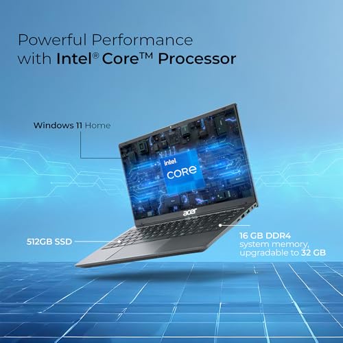 Image of Acer Aspire 3, 13th Gen Intel Core i5-1334U Processor(16 GB /512 GB) IPS Full HD, 14.0'' /35.56 cm, Windows 11 Home, Steel Gray, 1.45 kg, A324-53, Backlit Keyboard, Laptop
