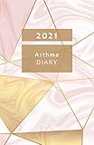 Asthma Diary: DATED Asthma symptoms tracker including Medications, Triggers, Peak flow meter section, charts and Exercise tracker. Portable. (Pink marble look, hexagon design. Paperback matte cover).