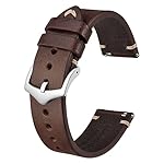 BISONSTRAP Men's Watch Bands, Hand-Stitched Leather Watch Straps, Quick Release, 18mm 19mm 20mm 21mm 22mm