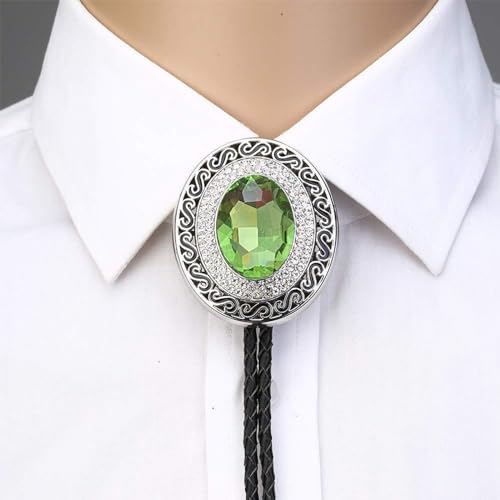 Image of Western Bolo Tie Cowboy Bolo Ties Rhinestone Necklace Bola Tie for Men Women