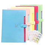 Koogel 5 Multicolored Expanding File, Plastic Files Accordian File Paper Organizer File Organizer A4 Letter Size for Business/Office/Study/Home
