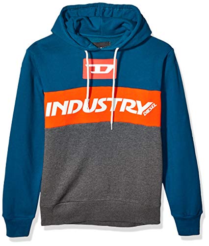 Diesel Men's Brandon Hoodie Sweatshirt, Melange Grey, L