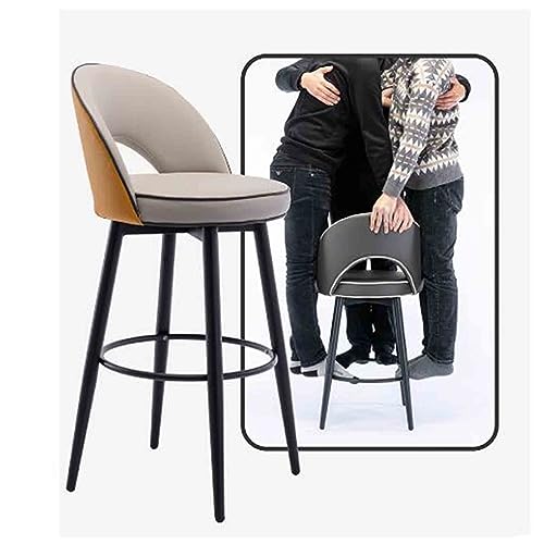 Tabouret de bar 62 cm gris sidéral pour salle à manger et îlot central - 4
