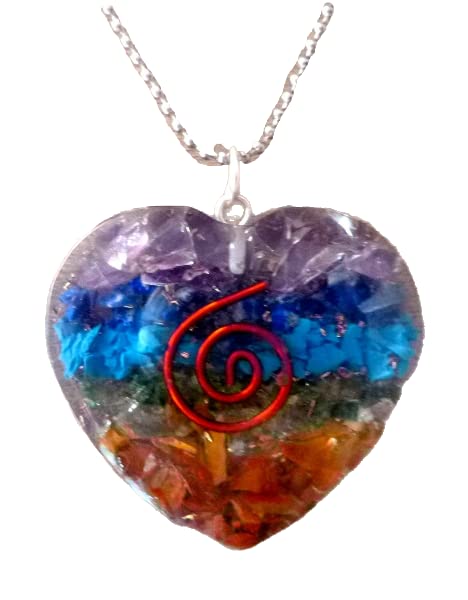 Pendentif orgone cœur en pierre naturelle pour harmoniser vos énergies et chakras