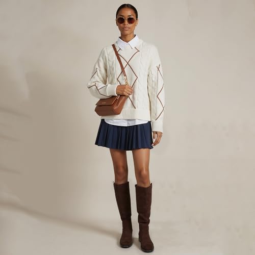 Image of Modatope Knee High Boots Women Rounded Toe Flat Retro Bais Opening Low Chunky Heel Riding Boots