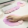Cloud Mouse Pad with Wrist Rest Cute Purple Pink Memory Foam Relieves Wrist Fatigue Comfortable(Pink Peach Wrist Rest&Mouse Pad)