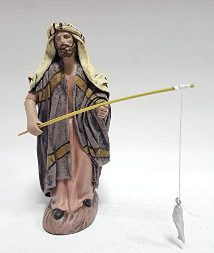 Arte Pesebre Pastor pescando, para Figuras de 14 cm