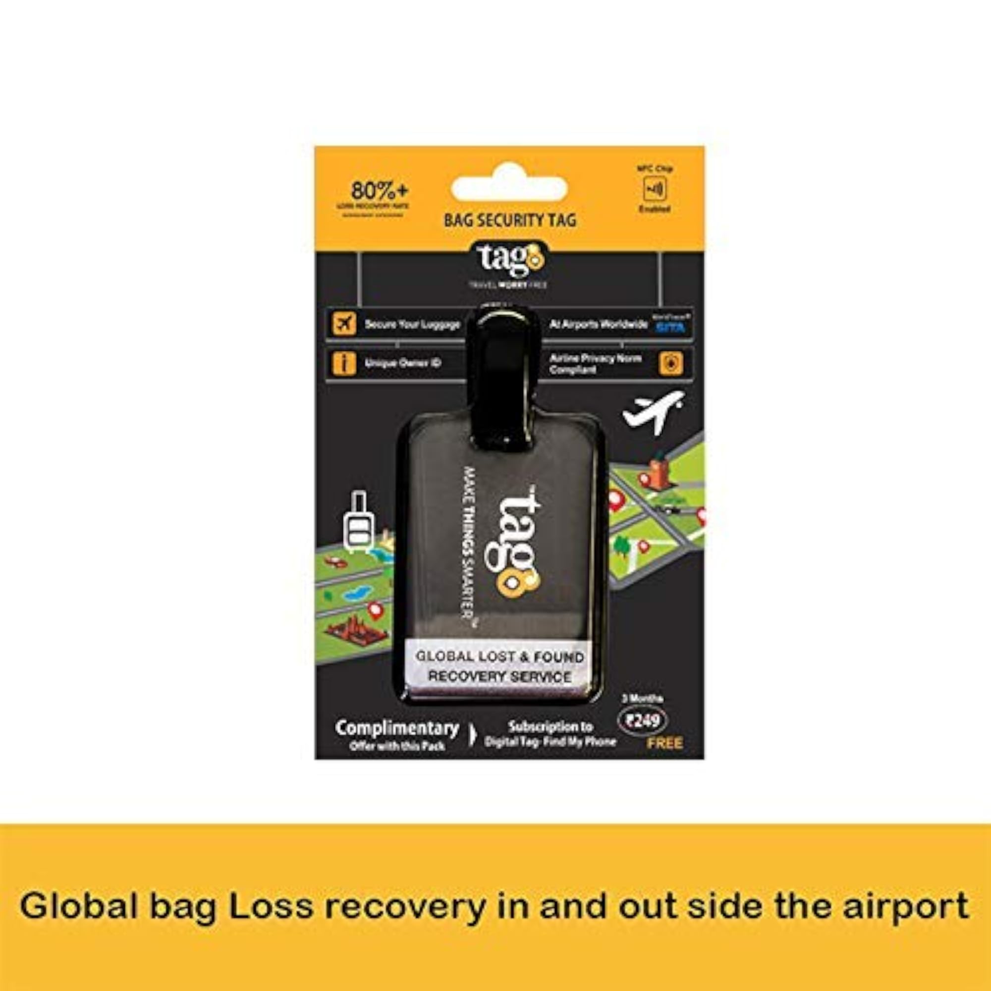 Waterproof Baggage Identifier Tag with Leather Strap