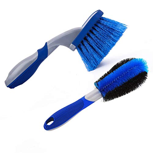 HsentimenH Brosse pour Jantes Auto Brosse de Nettoyage de Jante de Voiture Brosse à Jante, Durable, réutilisable, Décontamination Forte, Nettoyez en Profondeur la Jante 2 Pièces