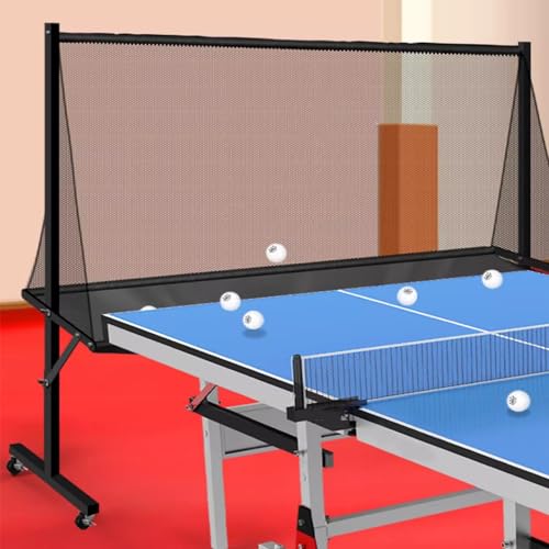 HDYZJQ Tischtennis-Ballfangnetz Tischtennisball-Sammelnetz mit Rädern, tragbares Tischtennisnetz für jeden Tisch, Tischtennis-Fangnetz, Tischtennisnetz-Set, Trainingshilfe, Schwarz