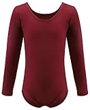 Dancina Leotard Long Sleeve Ballet Gymnastics Front Lined Comfy Cotton Kids Ages 2-10
