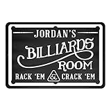 Pattern Pop Personalized Chalkboard Billiards Room Metal Room Sign