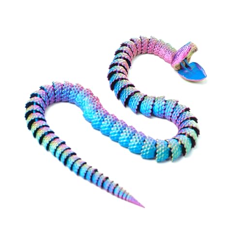 3D Printed Snake Model,Flexible Animals Toy Statue,Movable Joints,Home Office Decor,Interesting Toys for Autism/ADHD,Festival Gifts toco,Fidget Toys, Executive Desk Animals Toy