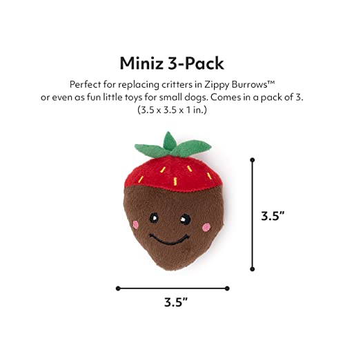 ZippyPaws, Valentine's Miniz, Stuffed Squeaker Dog Toy and Replacement for Interactive Burrows, 3-Pack - Image 2
