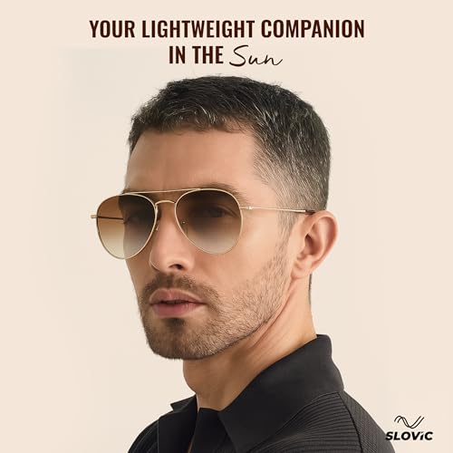 Image of SLOVIC Sunglasses for Men Stylist | UV Protection Goggles for Man | Lightweight & Durable Polycarbonate Material | Unisex Gift for Man & Women | Mens Fashion Sunglasses