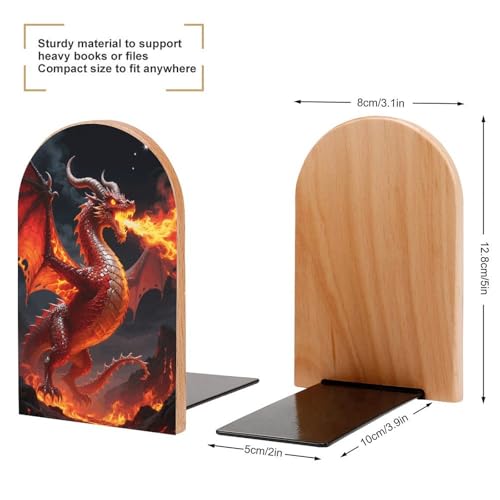 Sujetalibros de madera antideslizante con soporte resistente 3