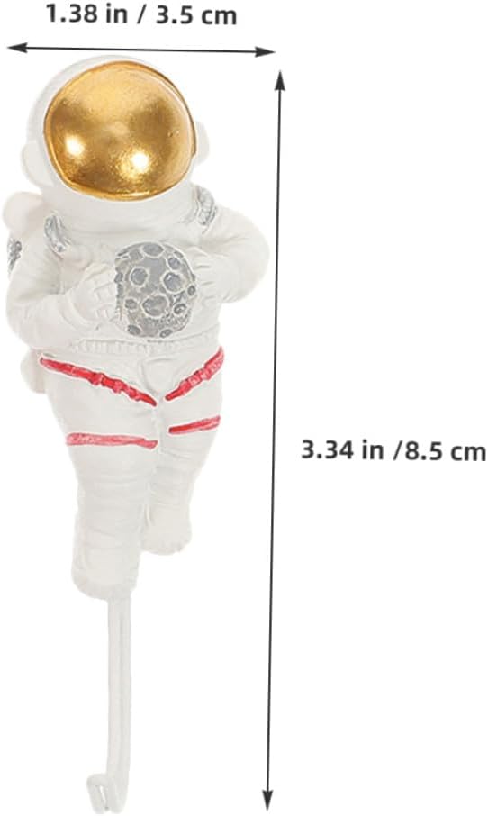 DECHOUS Astronaut Wall Hook with Strong Adhesive, Resin Coat Hanger for Home Storage, No-Drill Space-Themed Wall Mount Hook for Entryway, Bathroom, Bedroom Organization