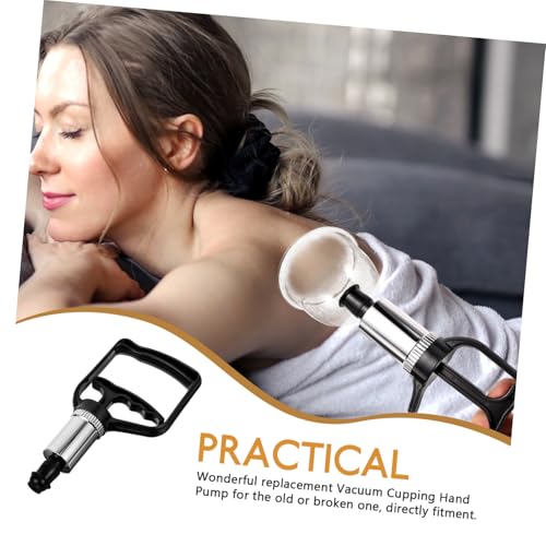 Bomba manual de vacío para ventosas, herramienta para terapia de espalda y alivio muscular, diseño simple para uso doméstico compatible con copas de ventosas miniatura 3