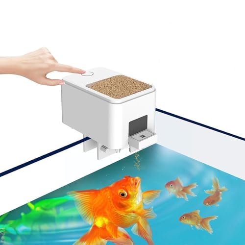 Image of Wireless Fish Feeder Automatic Dispenser for Aquarium, 100ml Food Dispenser with App Control, USB Powered for Small Fish Tank Pelleted Food, Electronic Feeders for Animals (100ml)