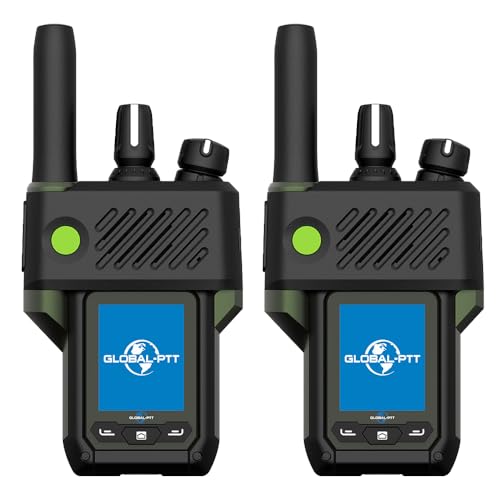 Global-PTT G6Plus 4G LTE Two-Way PoC Radios - 8800mAh Battery Nationwide Coverage Unlimited Communication Range - Metal Body Walkie Talkies (Green)