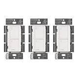 Lutron Caseta Original Smart Light Switch (Lutron Smart Hub Required), for Home, LED Lights, and Fans, 6 Amp, Single-Pole/3-Way, Neutral Required, PD-6ANS-WH 3 Pack, White