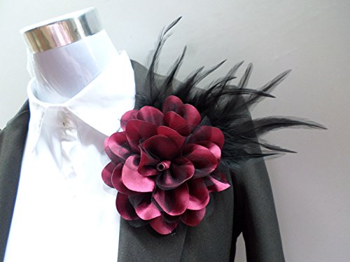 Custom Korean Feather Boutonniere Large Fabric Flower Brooch Men And Women Presided Over Performances Headdress With Clothes