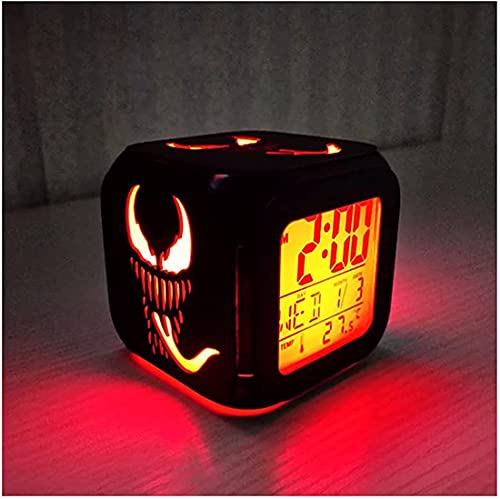 HAOHAO Venom 3D Stereo Kleine Wecker Kreative LED Nachtlicht Elektronische Uhr Nachttischuhr Schlafzimmer Atmosphäre Licht - Mit USB-Aufladung Cover