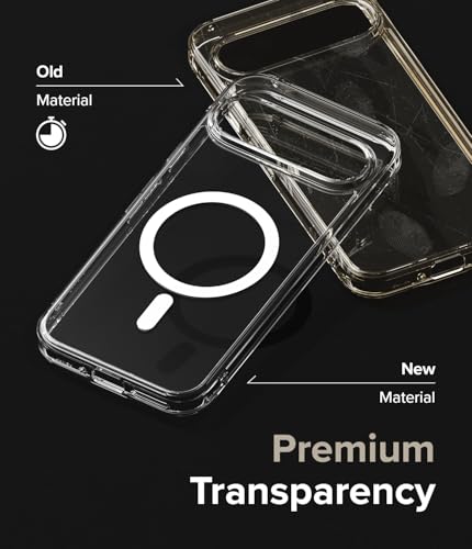 Image of Ringke Fusion Magnetic Compatible with Google Pixel 9 Pro XL Case Cover Magnetic Built-in Hard Back Soft TPU Bumper Scratch Resistant Natural Form Google Pixel 9 Pro XL Back Cover - Clear