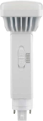 Miniatura 1 de Satco S21410; LED PL de 4 pines de 9 vatios; 1100 lúmenes; base G24q; CCT seleccionable; acabado blanco; 120-277 voltios (2 bombillas LED incluidas)