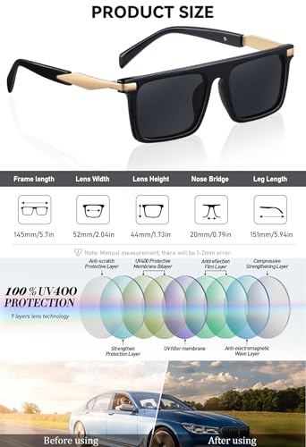 Image of Polarized Sunglasses Men Women UV400 Protection Shades for Driving Fishing | HD Polarized Lens Lightweight Frame Sport Sun Glasses for Running Cycling Racing Skiing Trekking or other outdoor activities
