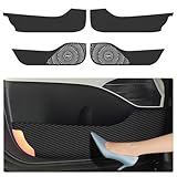 Car Door Anti Kick Pad for Hyundai Palisade 2020 2021 2022 2023 2024 2025 Accessories Carbon Fiber Style Leather Sticker Door Sill Protector Cover Edge Guard Side Mat Interior Dirty